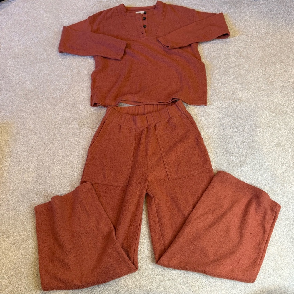 Madewell Deep Coral Soft Lounge Set Size XXS